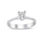 0.27 Karat Pırlanta Tektaş Yüzük - H I VS - Üçgen Tırnak Kontürlü